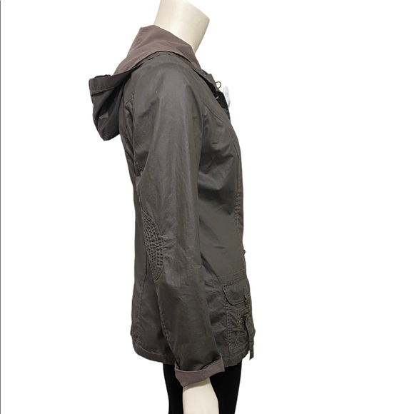 MUR MUR Taupe Brown Hooded Lightweight Utility Jacket - M - Picture 4 of 9